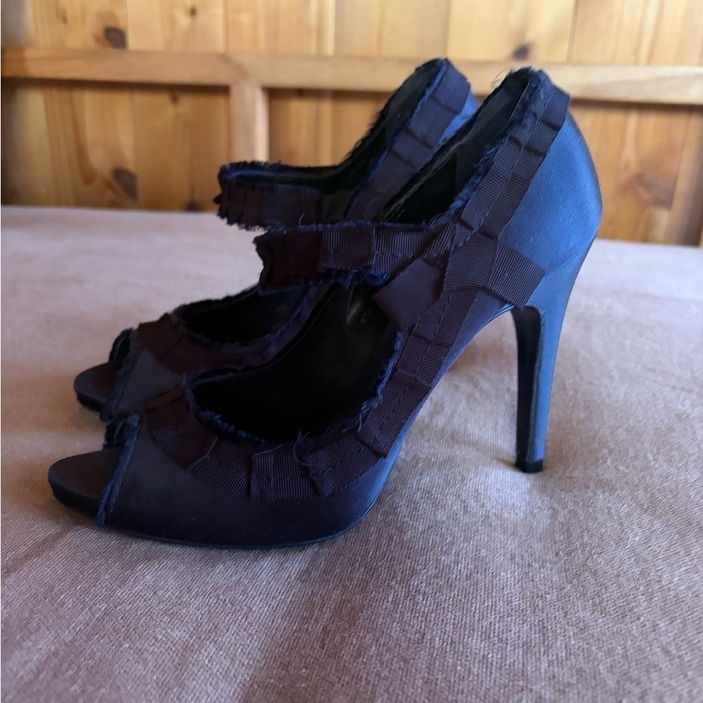Pedro Garcia Sandra Satin Mary Jane Peep Toe Heel - Picture 3 of 6